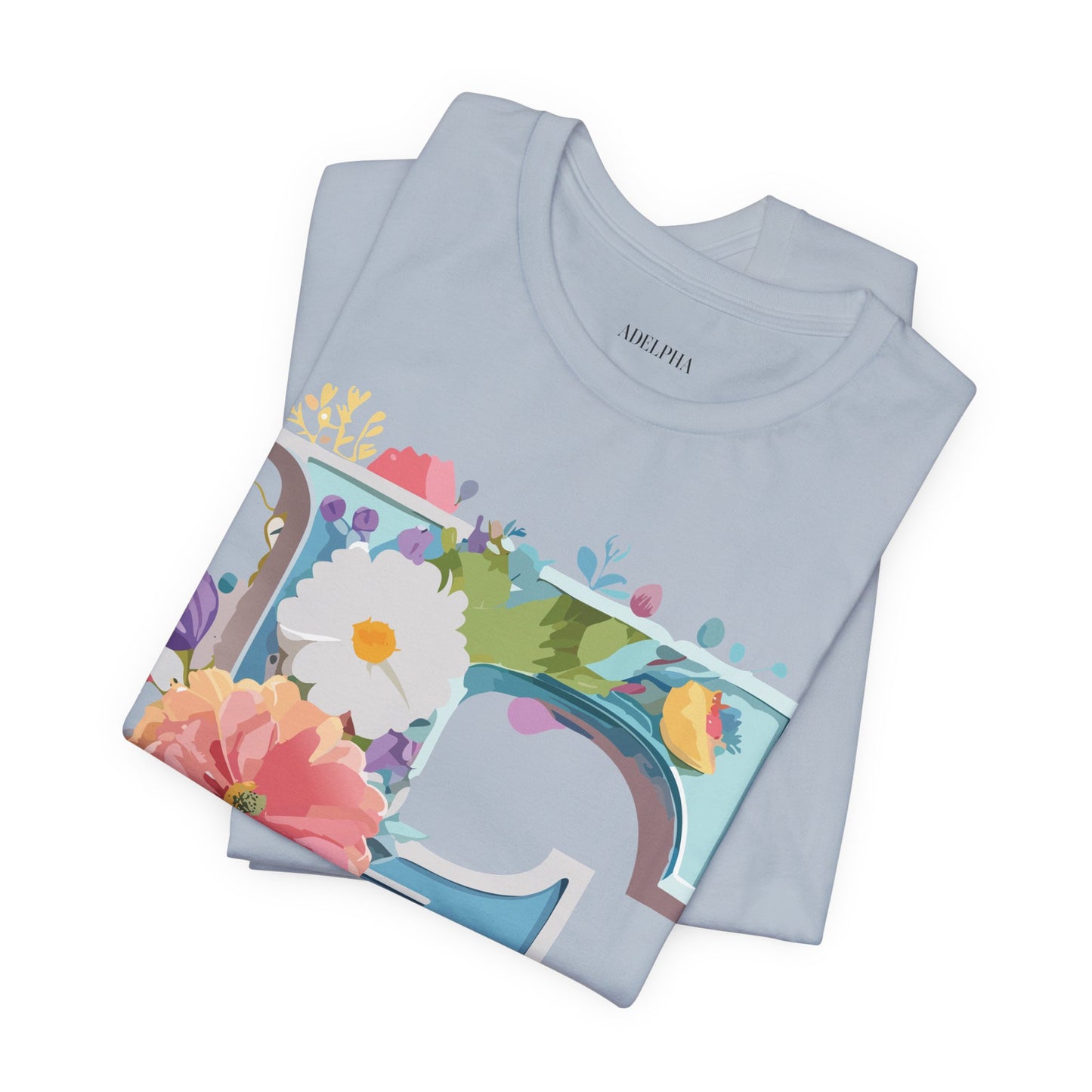 Natural Cotton Tee Shirt - Letters Collection - F Printify
