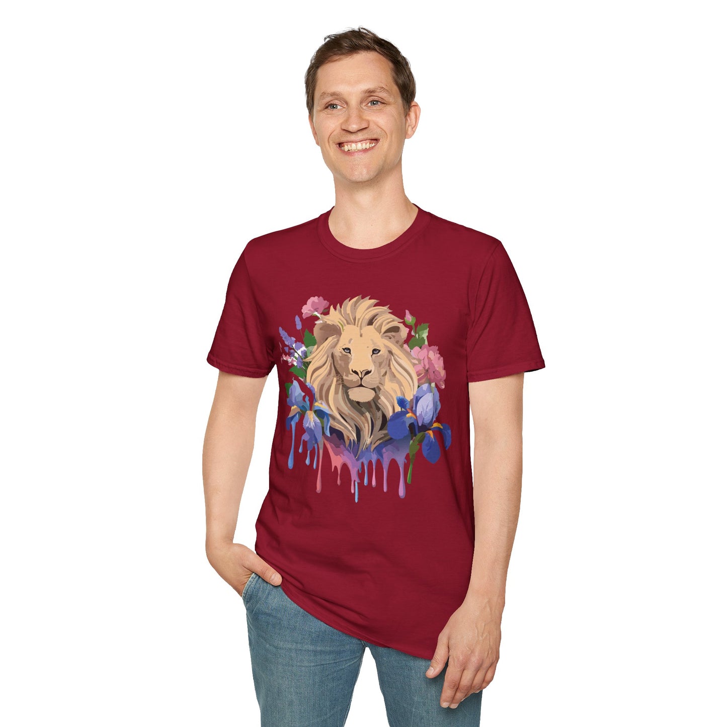 Lion Shirt, Shirt with Lion, Floral Lion Tee, Shirt with Animals