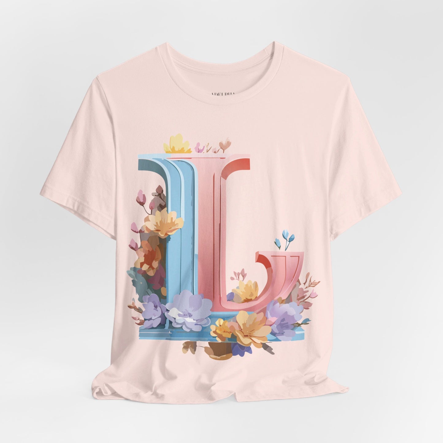 Natural Cotton Tee Shirt - Letters Collection - L Printify