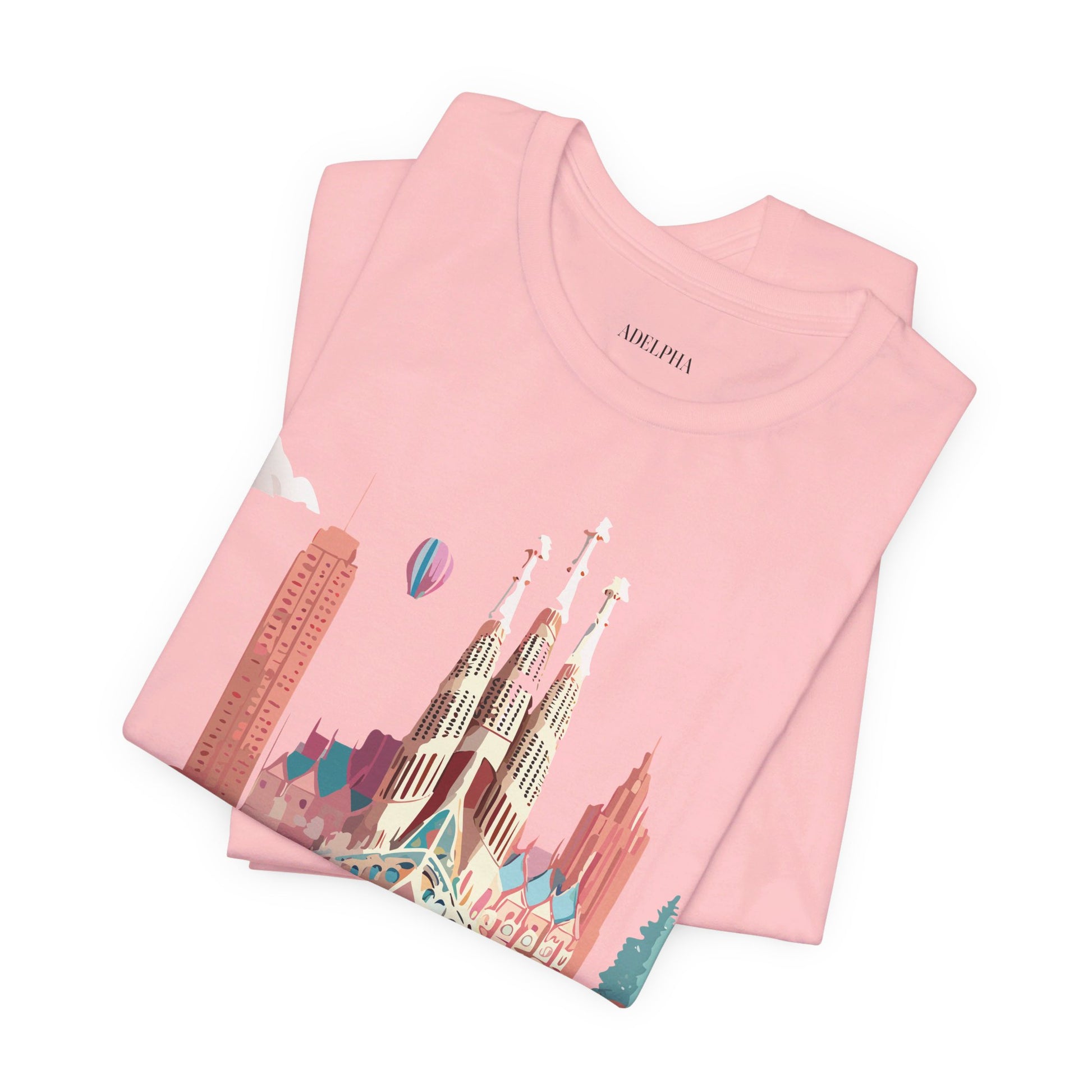 Natural Cotton Tee Shirt - Beautiful Places Collection - Barcelona Printify