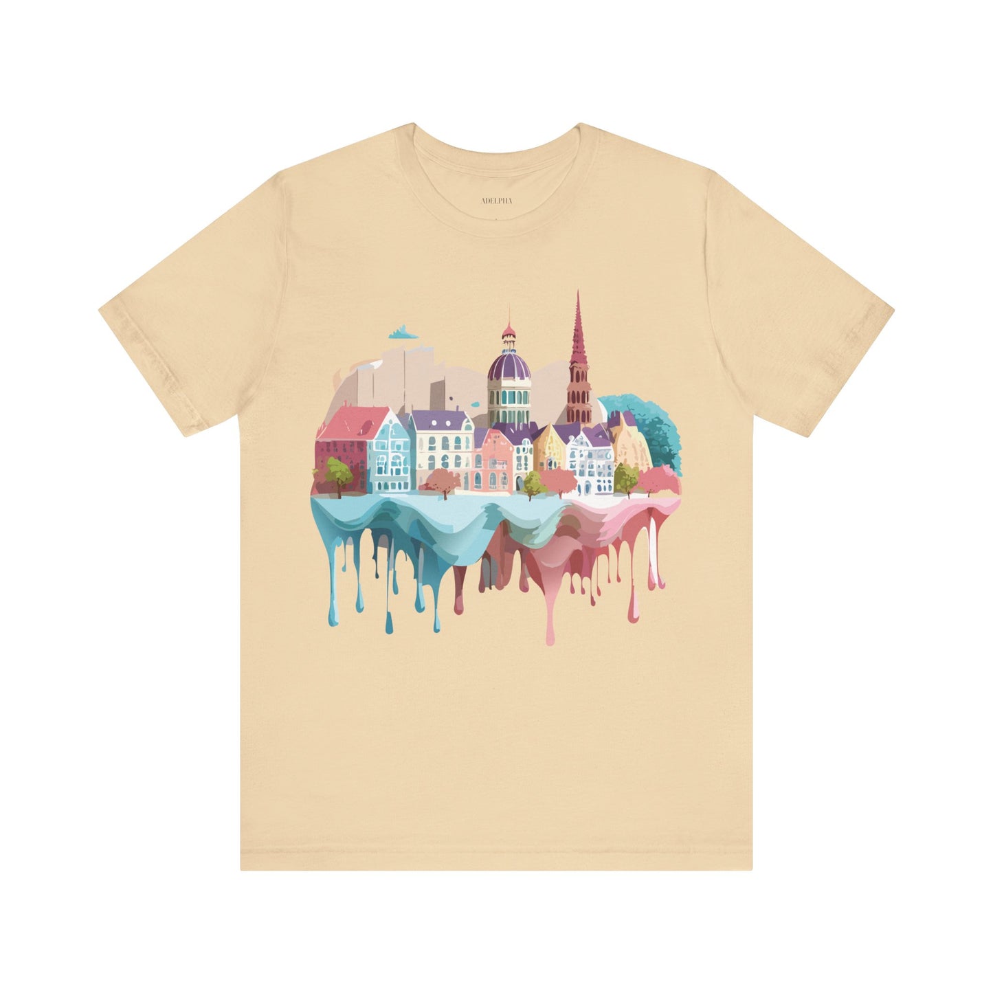 Natural Cotton Tee Shirt - Beautiful Places Collection - Warnemünde and Rostock - Germany Printify