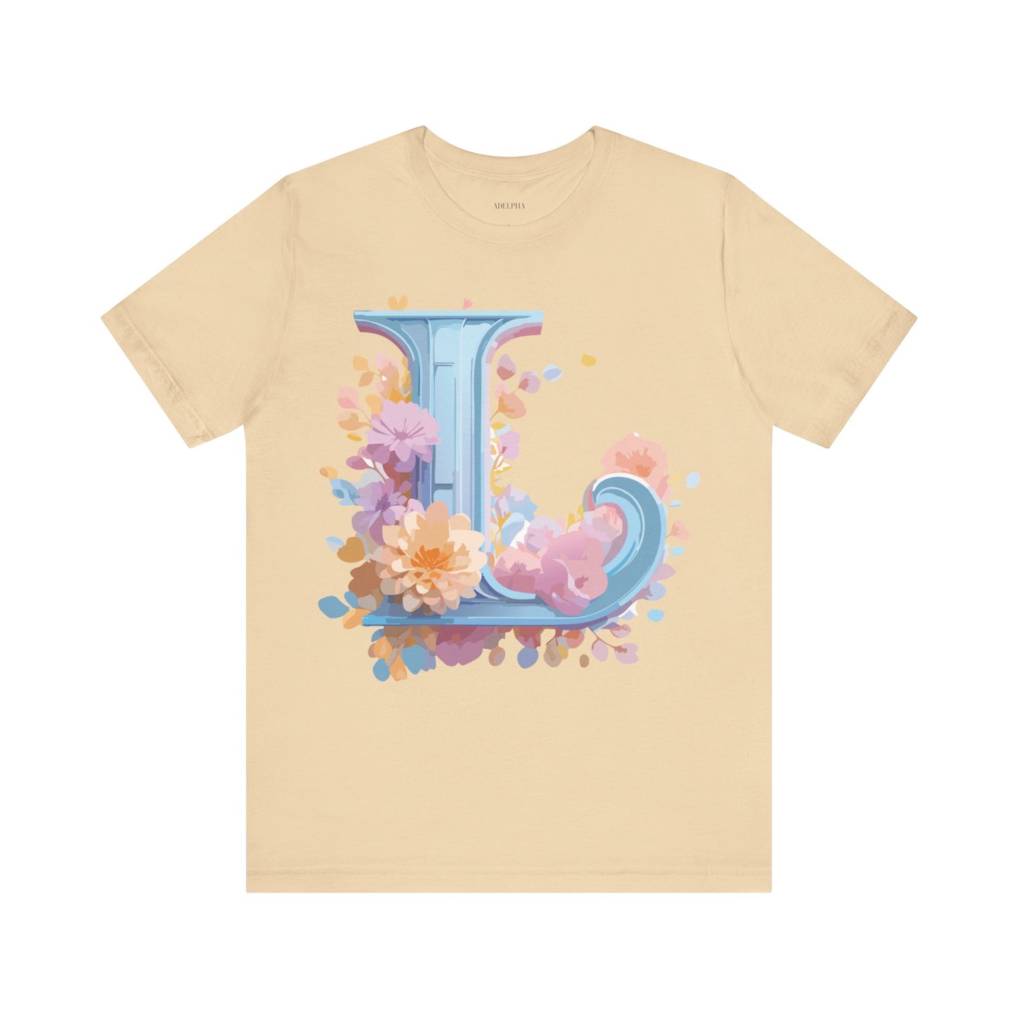 Natural Cotton Tee Shirt - Letters Collection - L Printify