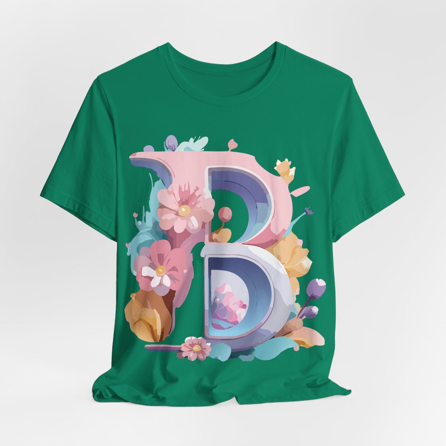 Natural Cotton Tee Shirt - Letters Collection - B Printify