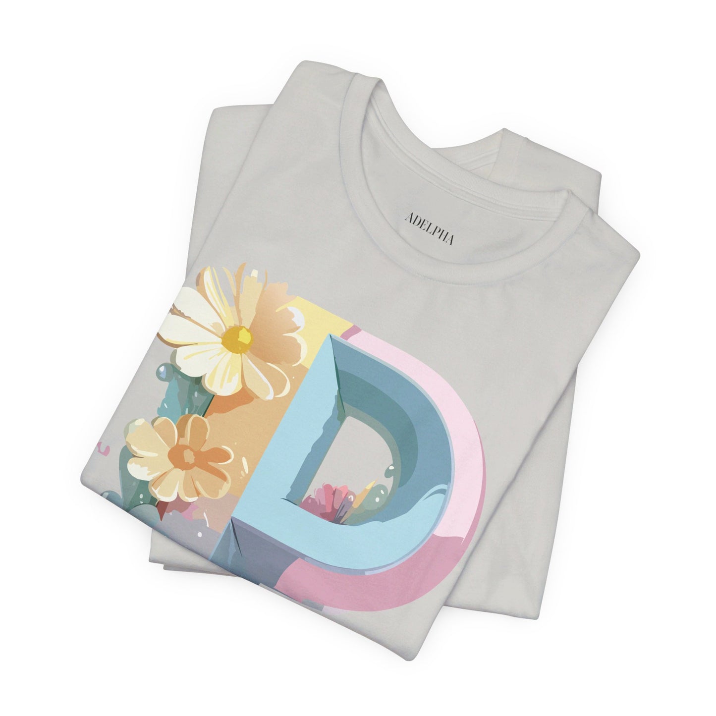 Natural Cotton Tee Shirt - Letters Collection - P Printify
