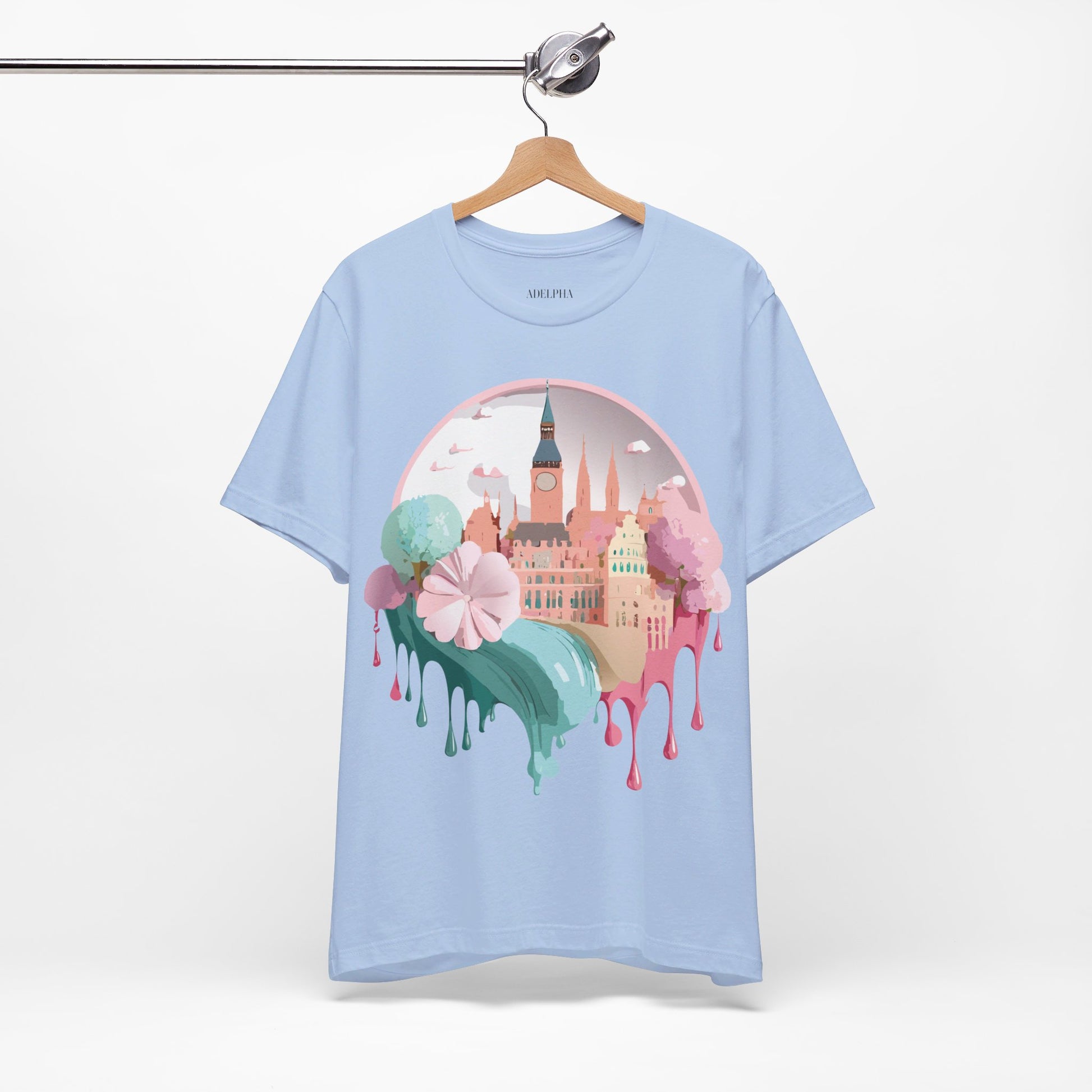 Natural Cotton Tee Shirt - Beautiful Places Collection - Prague Printify