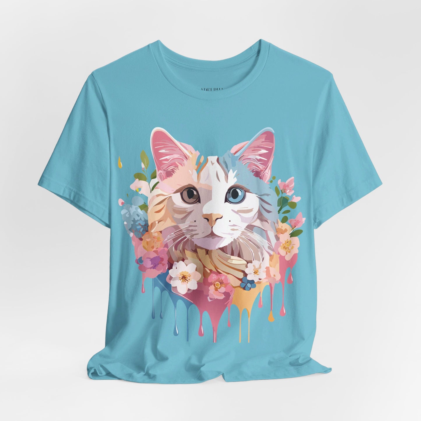 Natural Cotton Tee Shirt with Cat Printify