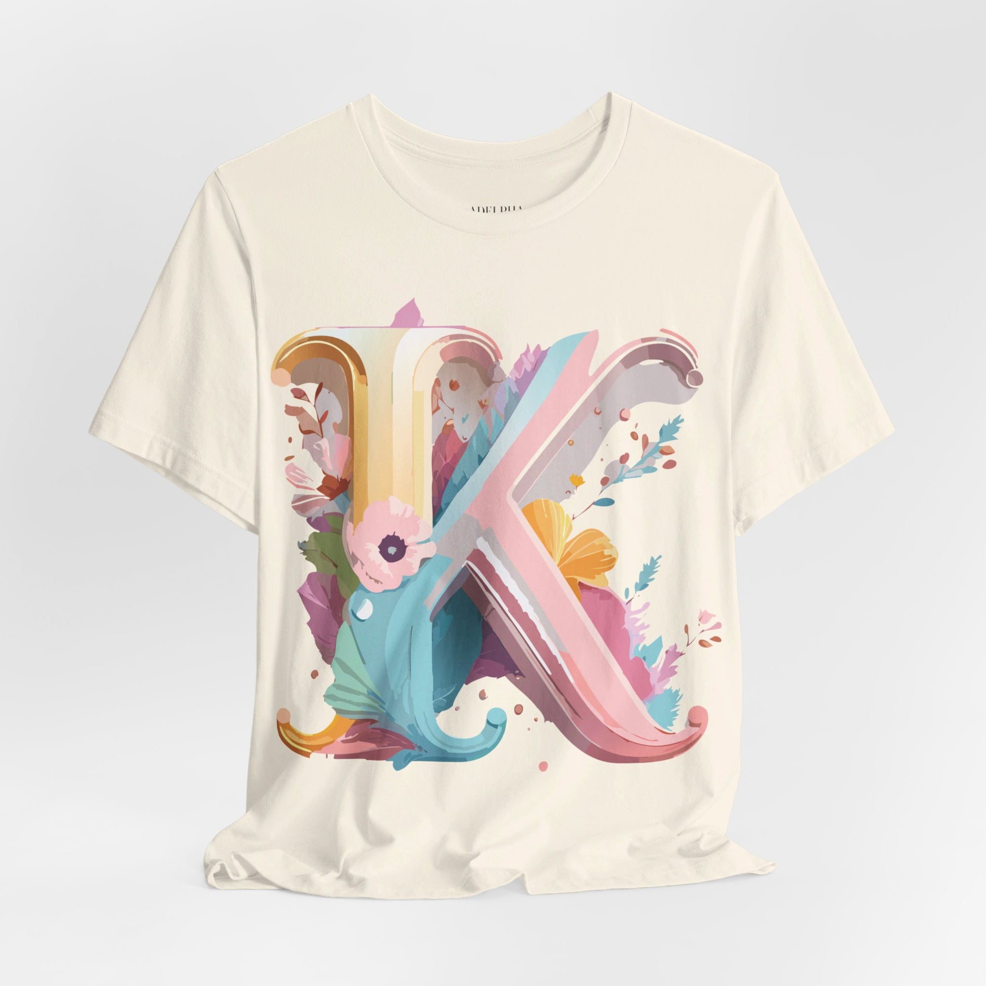 Natural Cotton Tee Shirt - Letters Collection - K Printify