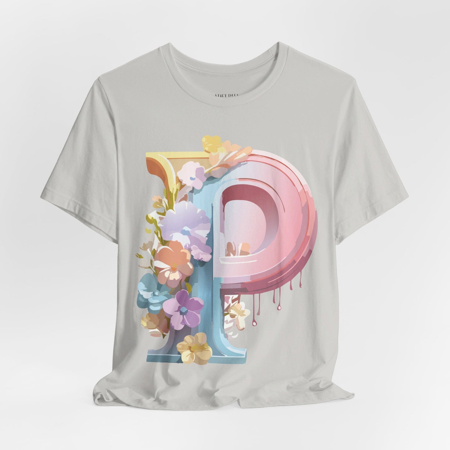 Natural Cotton Tee Shirt - Letters Collection - P Printify