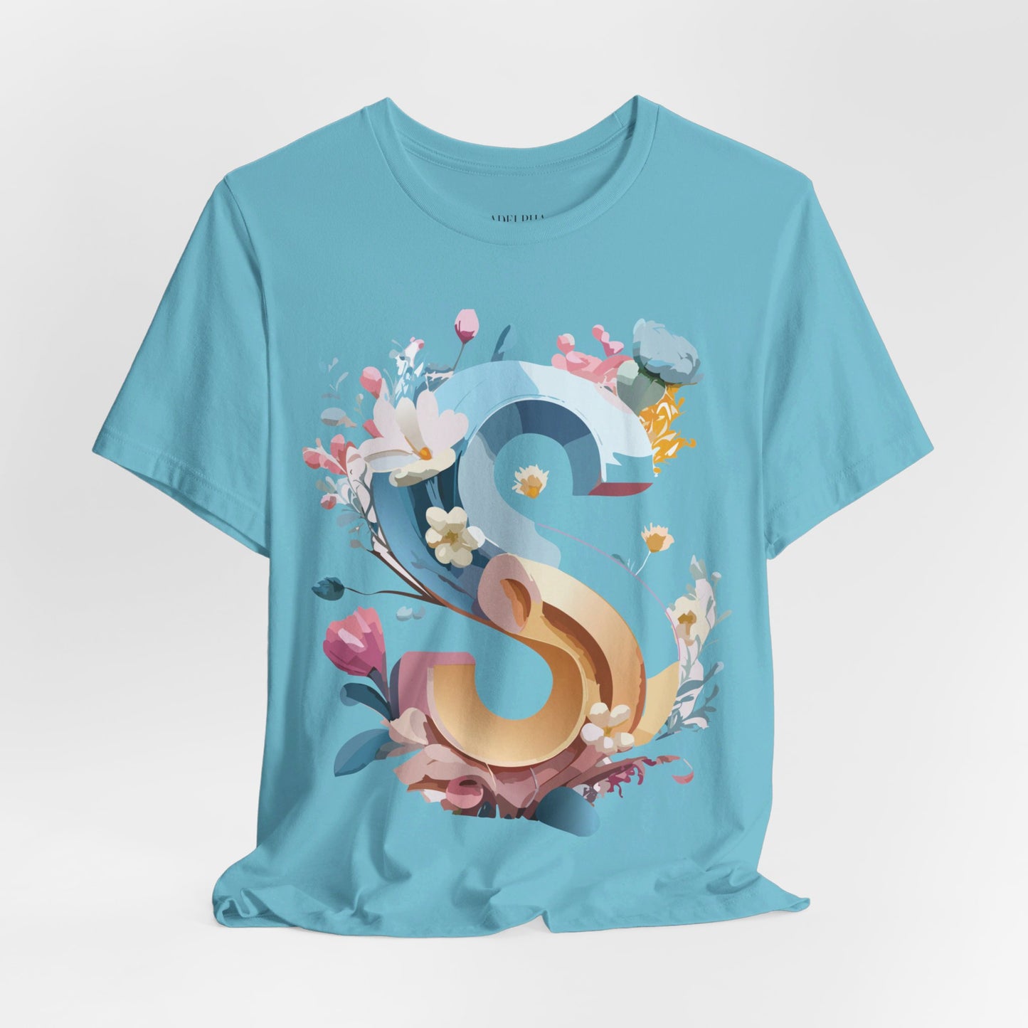 Natural Cotton Tee Shirt - Letters Collection - S Printify