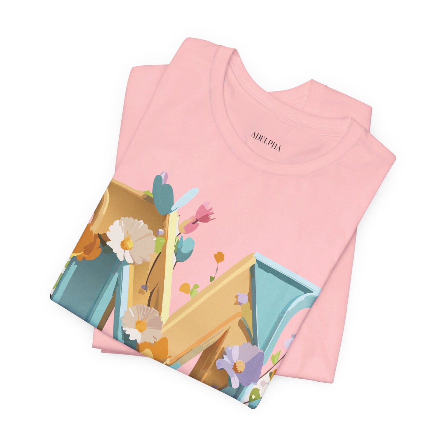 Natural Cotton Tee Shirt - Letters Collection - M Printify