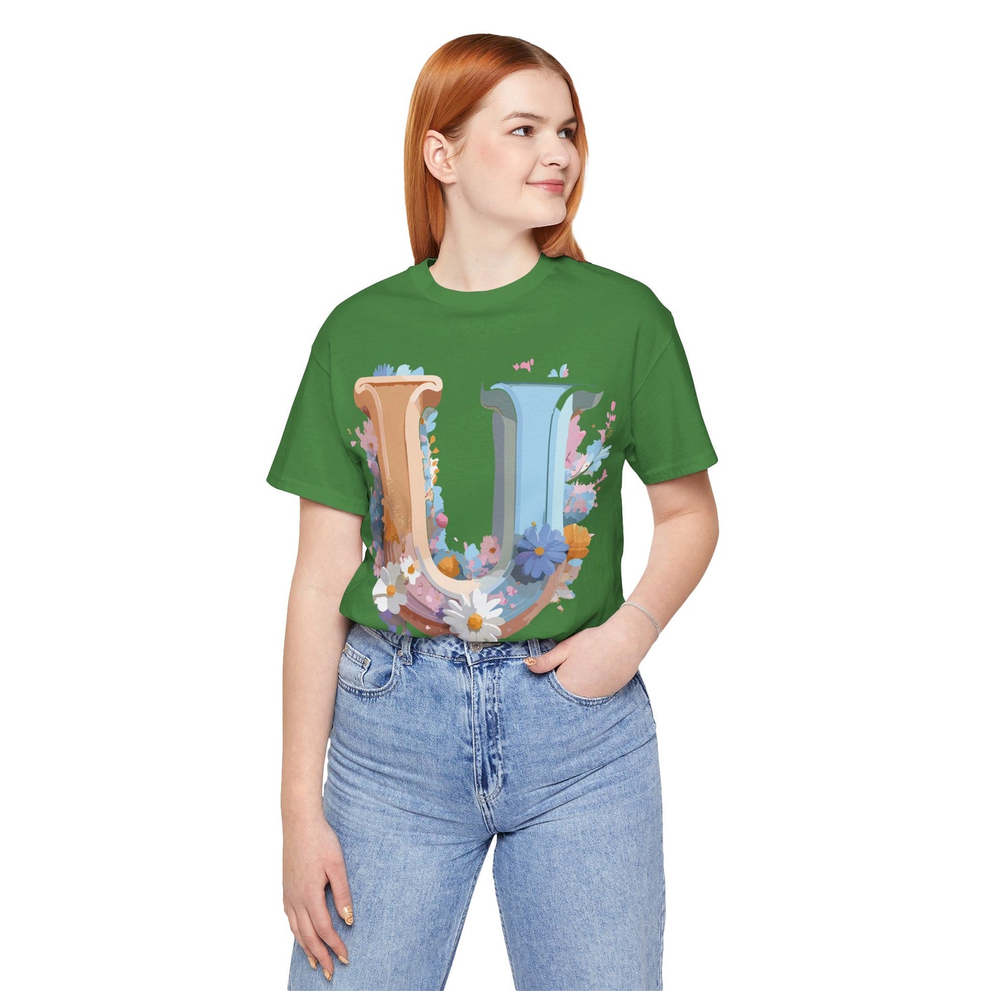 Natural Cotton Tee Shirt - Letters Collection - U Printify