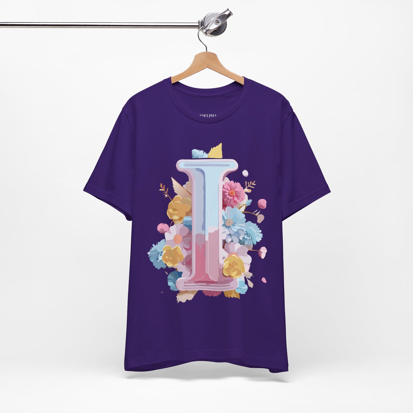Natural Cotton Tee Shirt - Letters Collection - I Printify