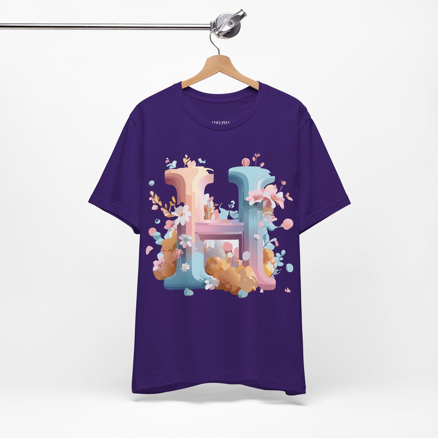 Natural Cotton Tee Shirt - Letters Collection - H Printify