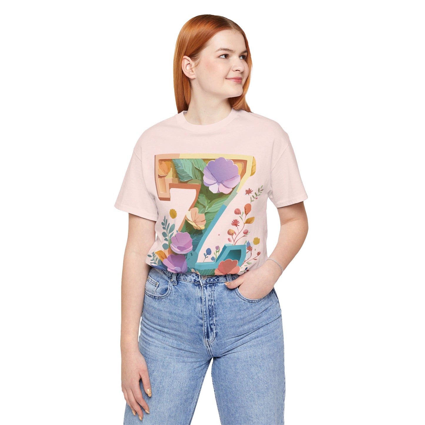 Natural Cotton Tee Shirt - Letters Collection - Z Printify