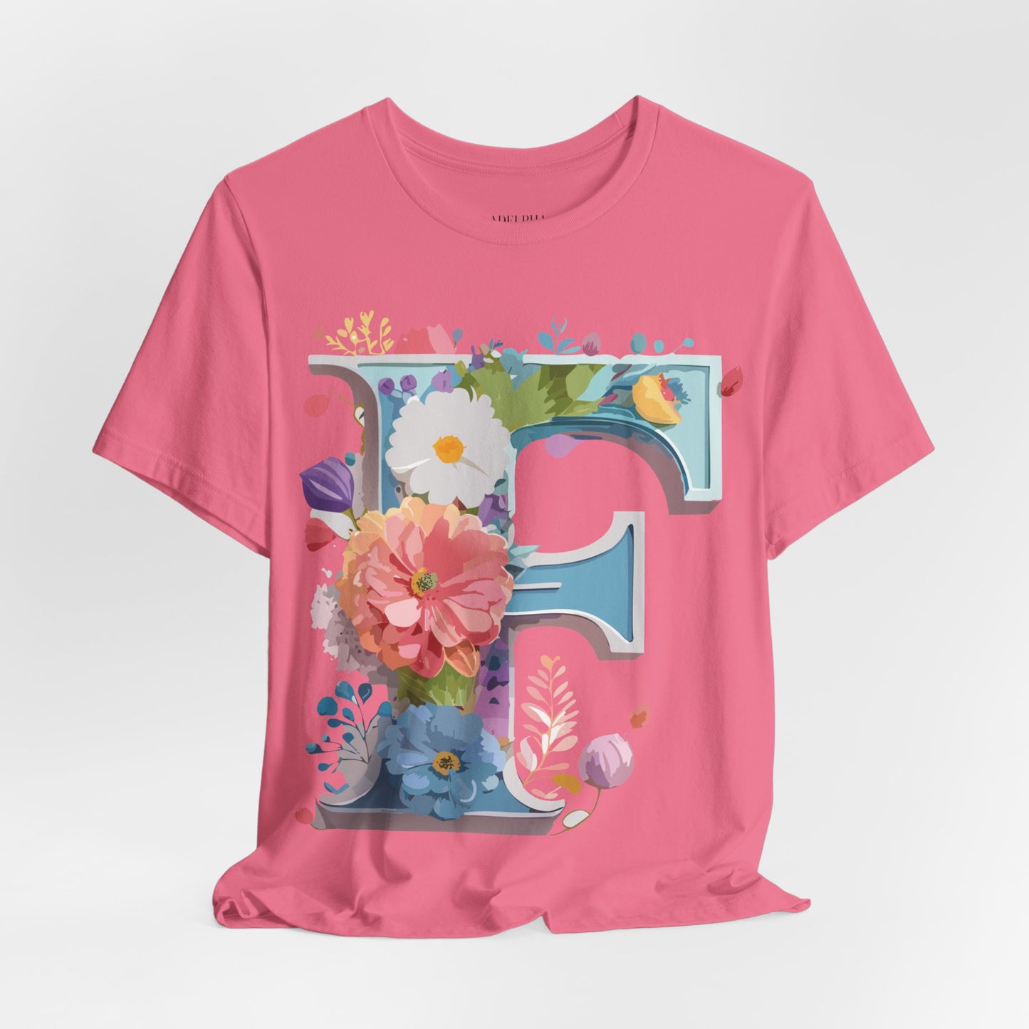 Natural Cotton Tee Shirt - Letters Collection - F Printify
