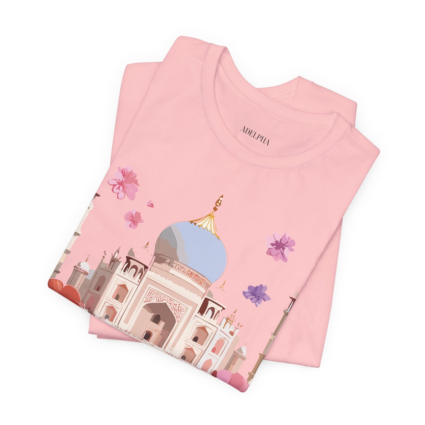 Natural Cotton Tee Shirt - Taj Mahal, India Printify