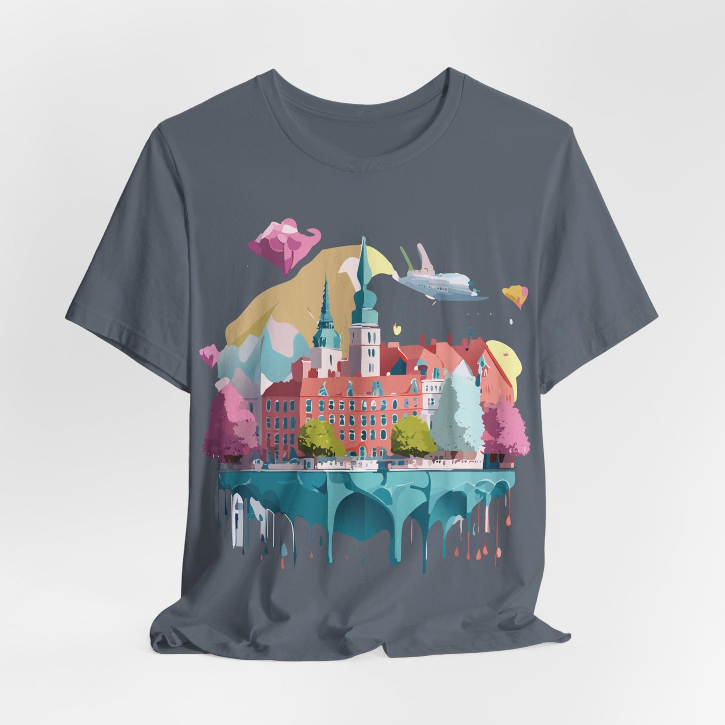 Natural Cotton Tee Shirt - Beautiful Places Collection - Warnemünde and Rostock - Germany Printify