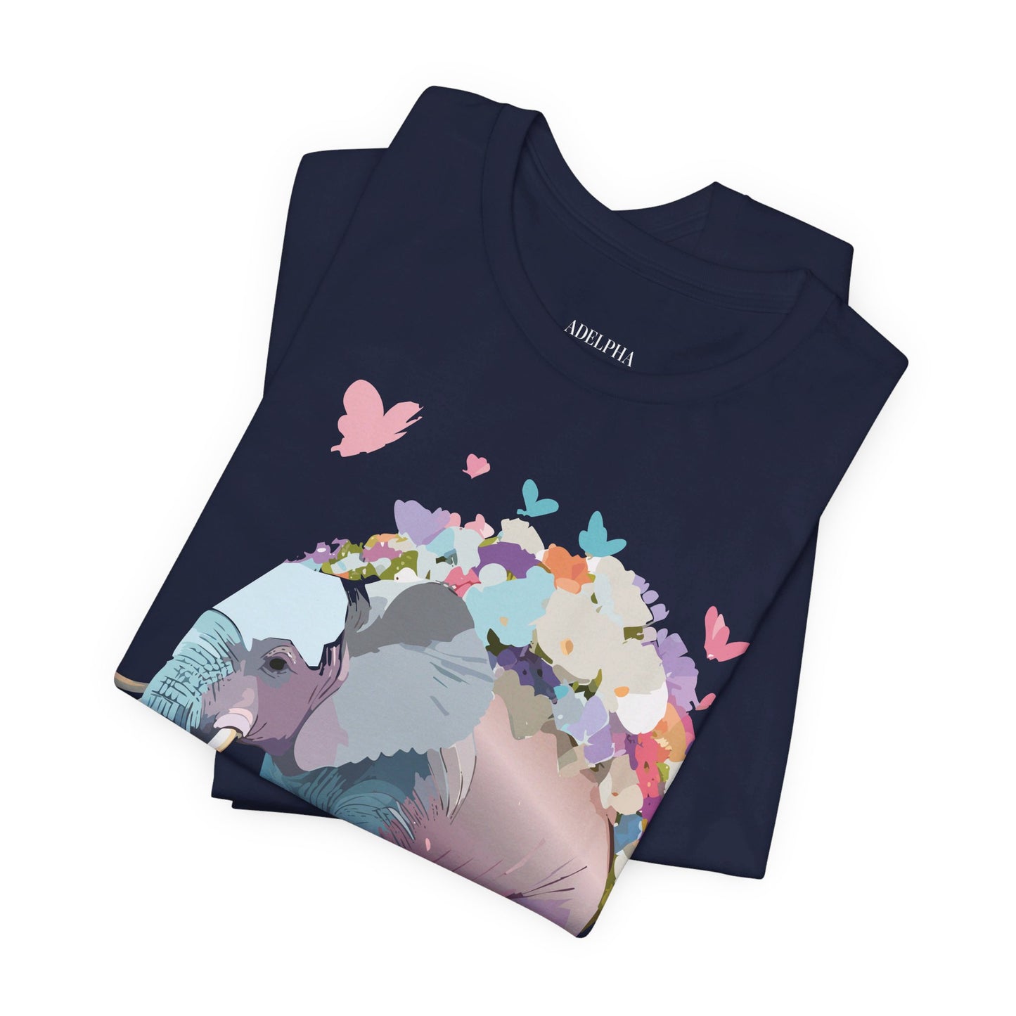 Natural Cotton Tee Shirt with Elephant Printify