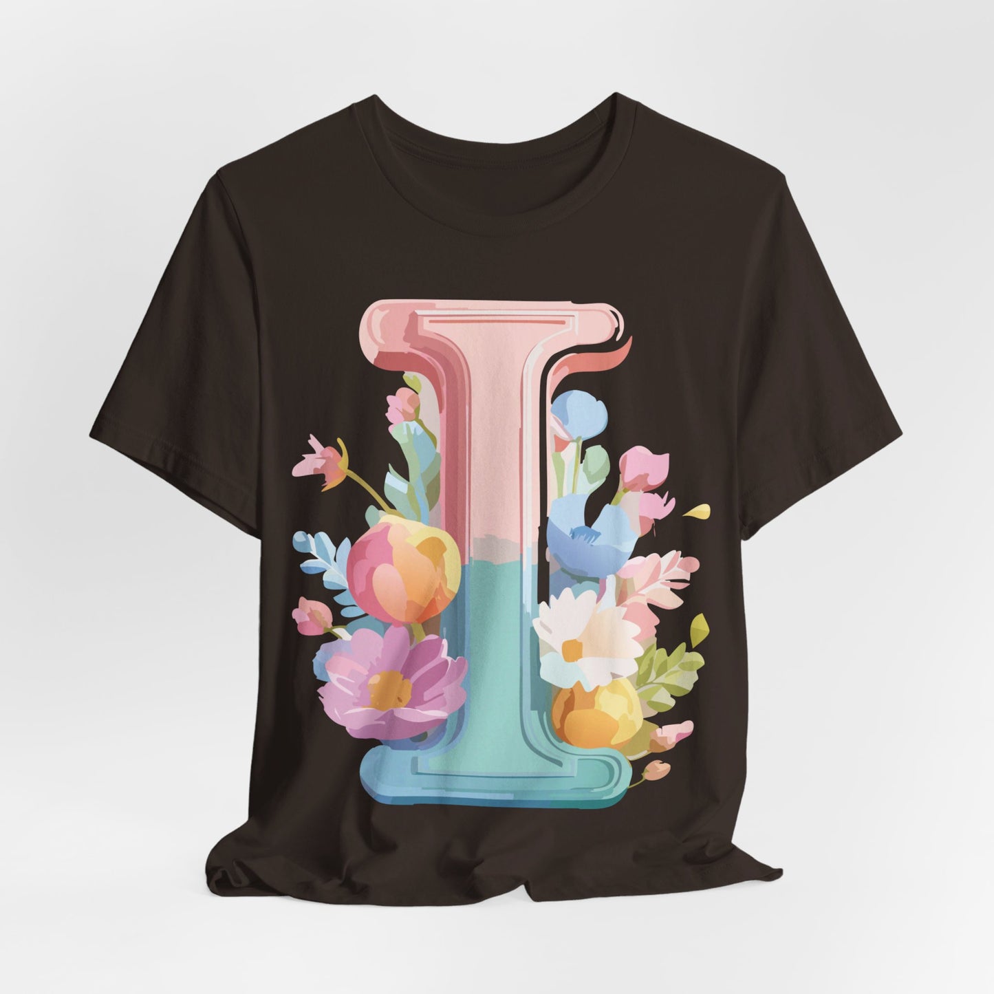 Natural Cotton Tee Shirt - Letters Collection - I Printify