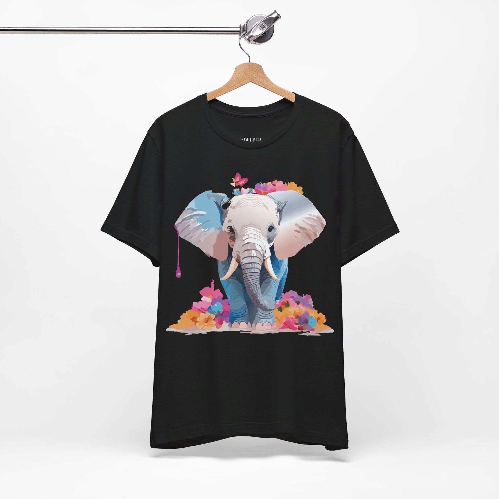 Natural Cotton Tee Shirt with Elephant Printify