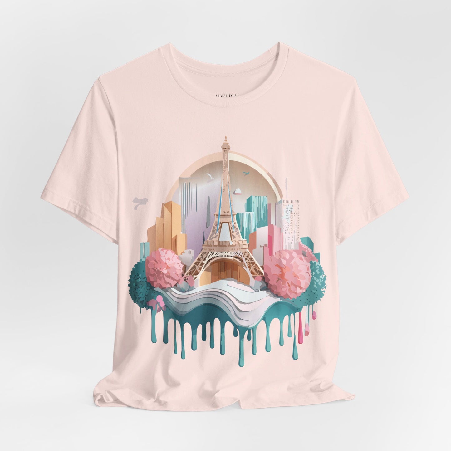 Natural Cotton Tee Shirt - Beautiful Places Collection - Paris Printify