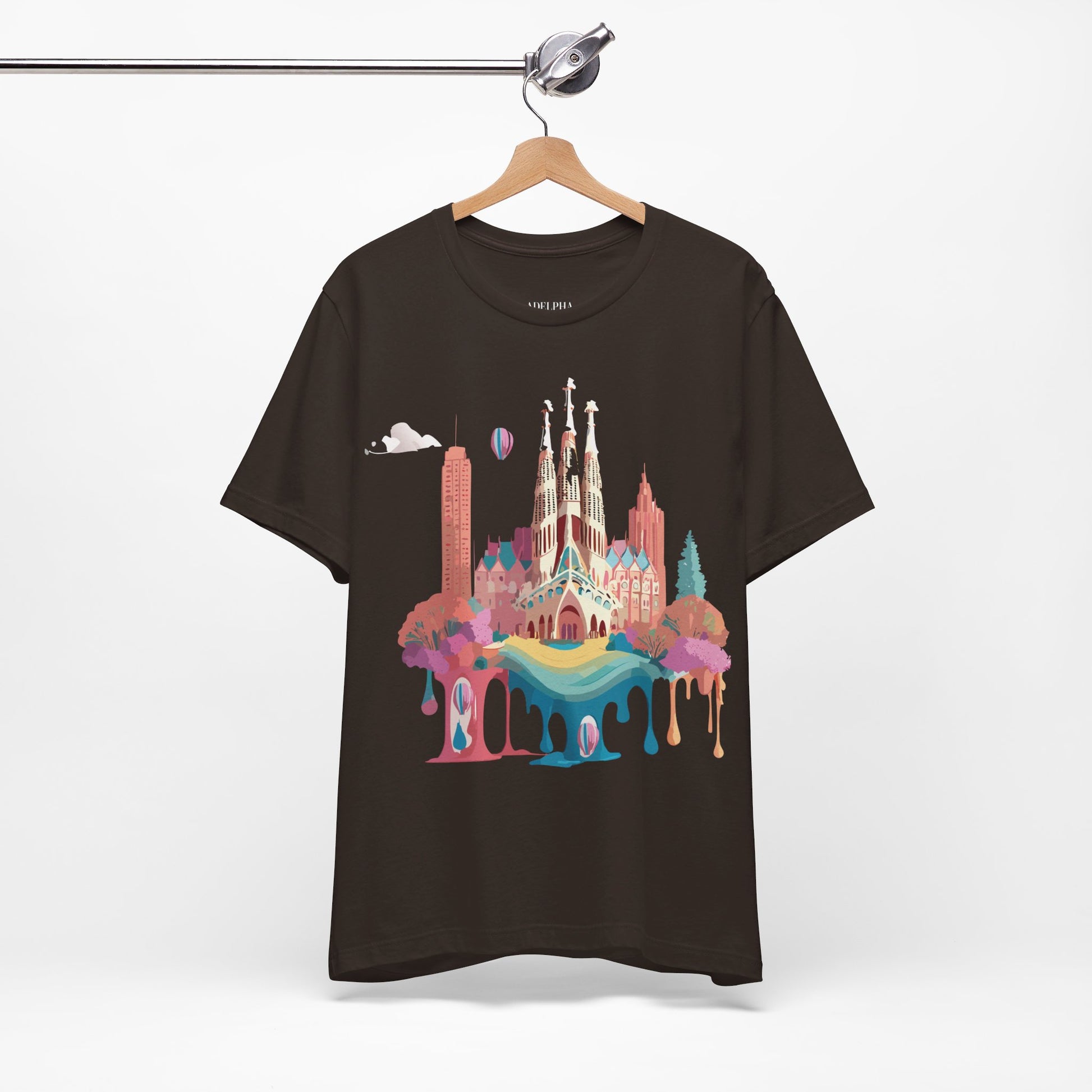 Natural Cotton Tee Shirt - Beautiful Places Collection - Barcelona Printify