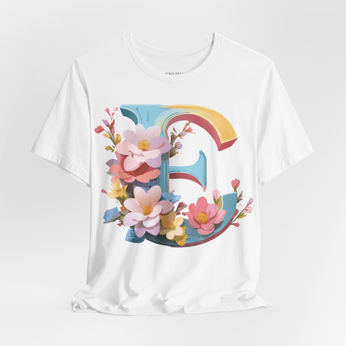 Natural Cotton Tee Shirt - Letters Collection - E Printify