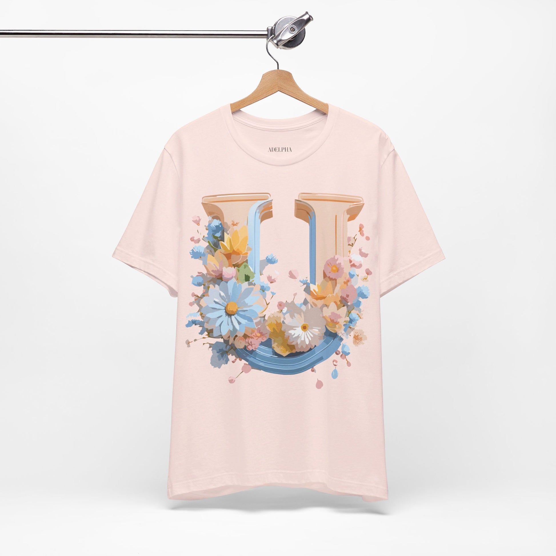 Natural Cotton Tee Shirt - Letters Collection - U Printify