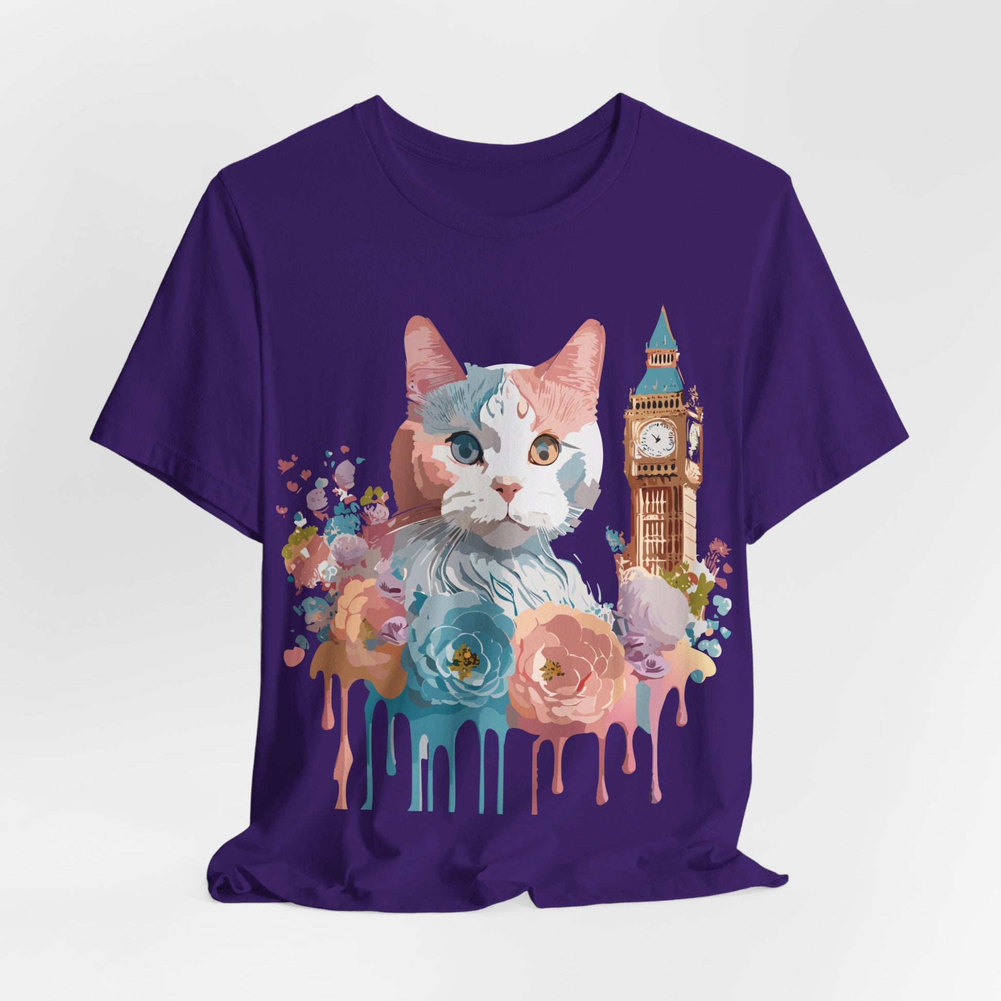 Natural Cotton Tee Shirt with Cat Printify