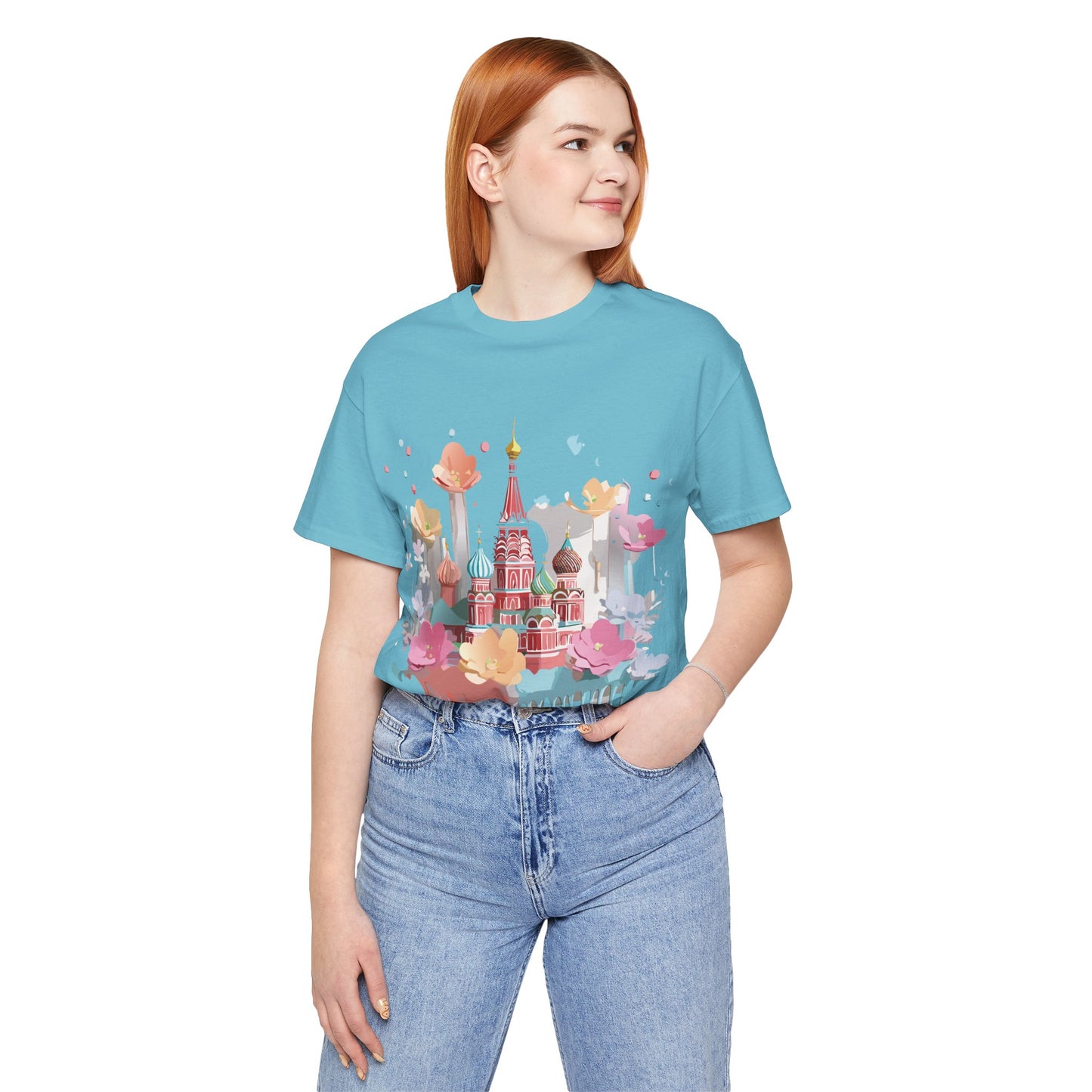 Natural Cotton Tee Shirt - Beautiful Places Collection - Moscow Printify