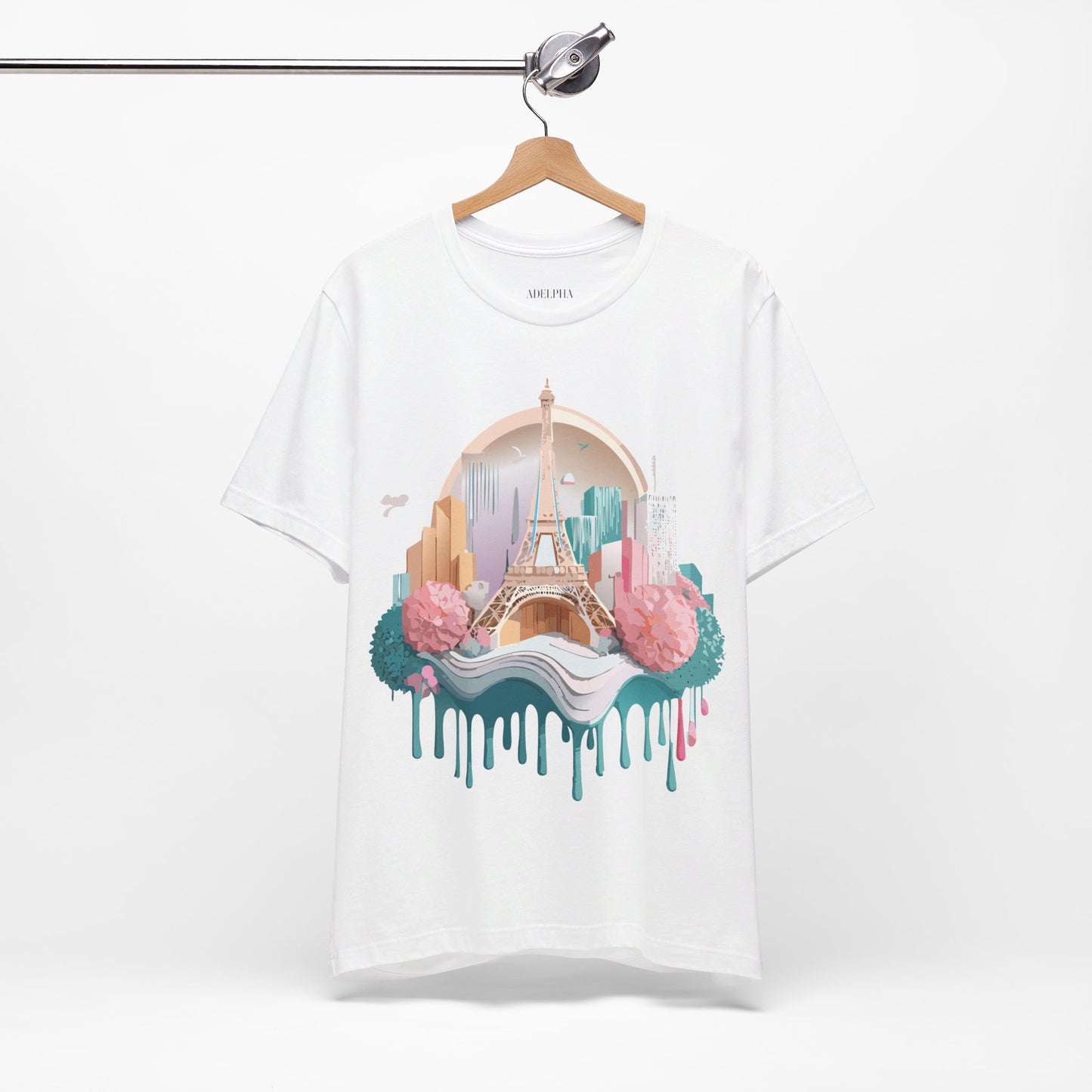 Natural Cotton Tee Shirt - Beautiful Places Collection - Paris Printify