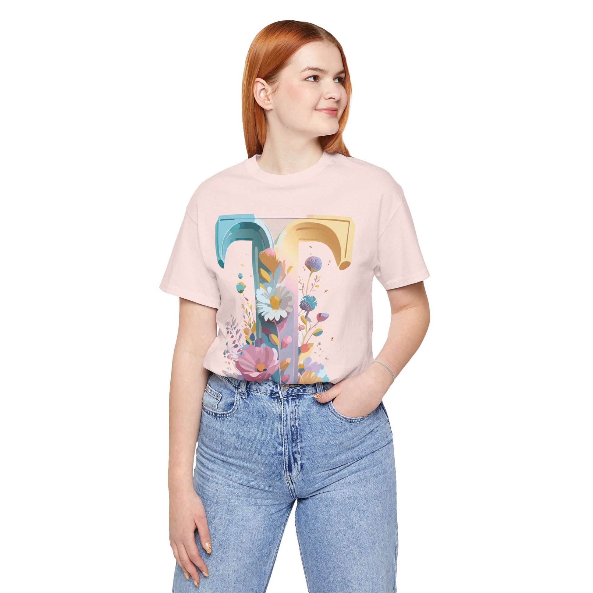 Natural Cotton Tee Shirt - Letters Collection - T Printify