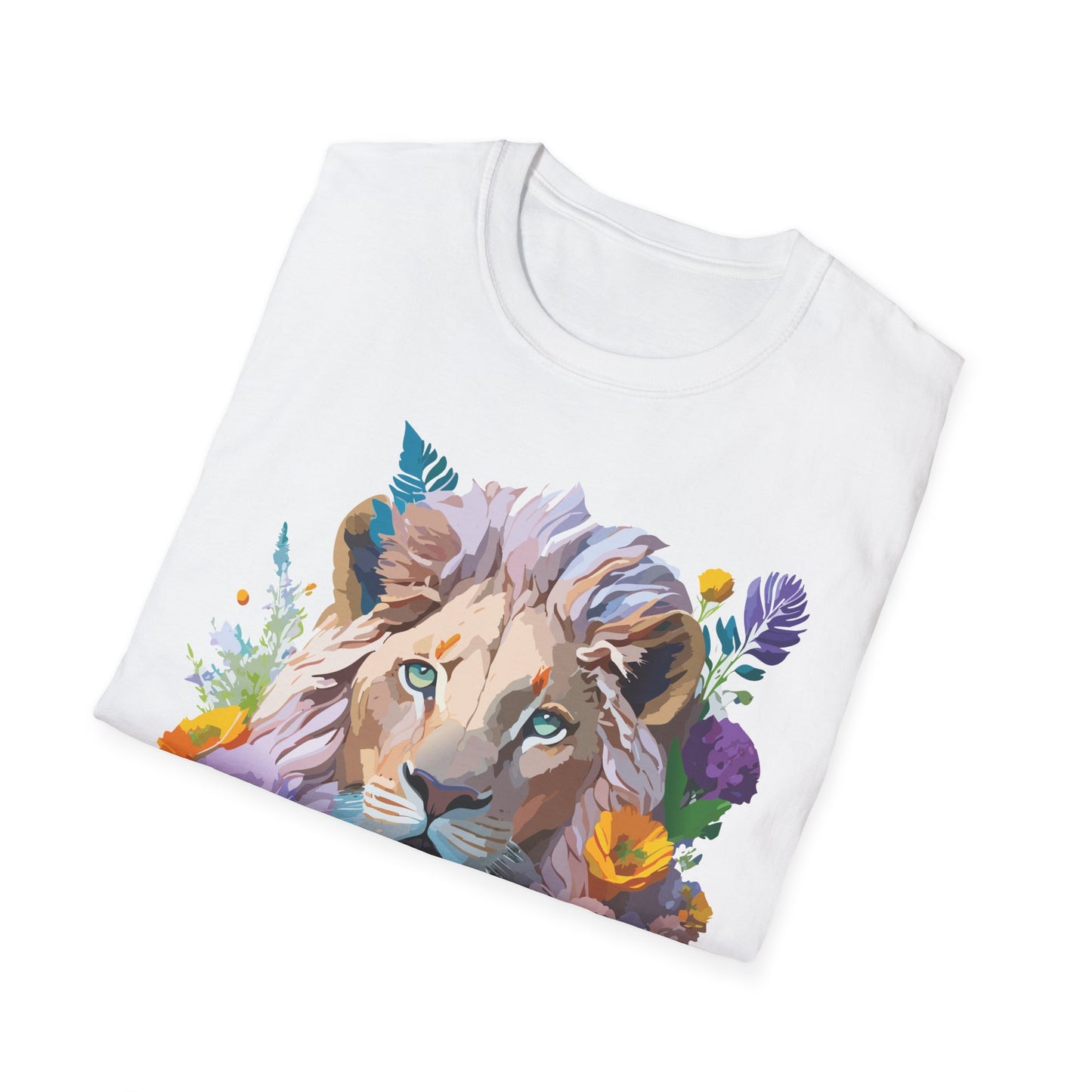 Lion Shirt, Shirt with Lion, Floral Lion Tee, Shirt with Animals