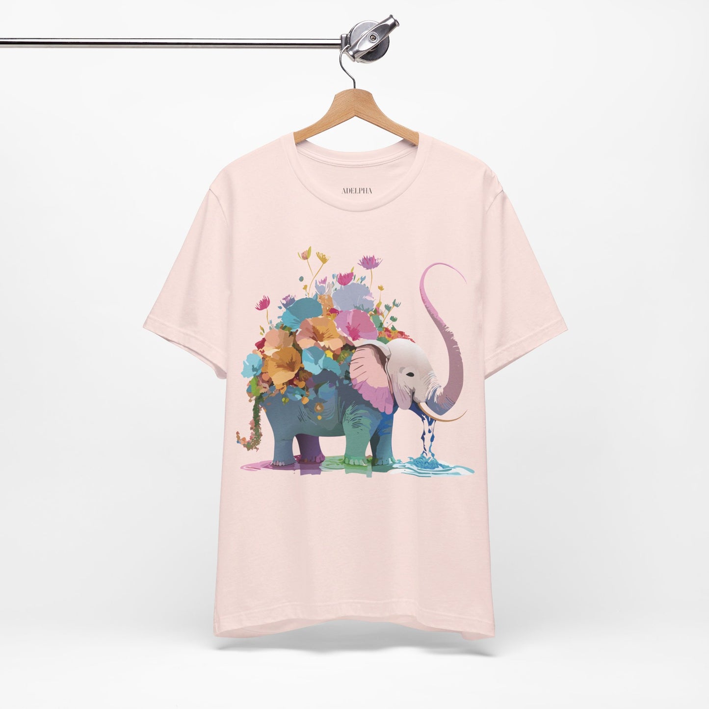 Natural Cotton Tee Shirt with Elephant Printify