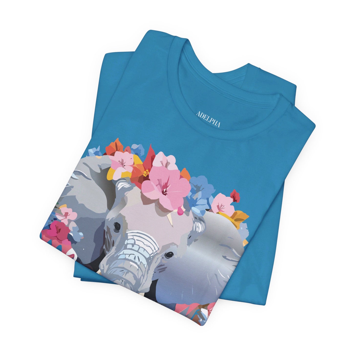 Natural Cotton Tee Shirt with Elephant Printify