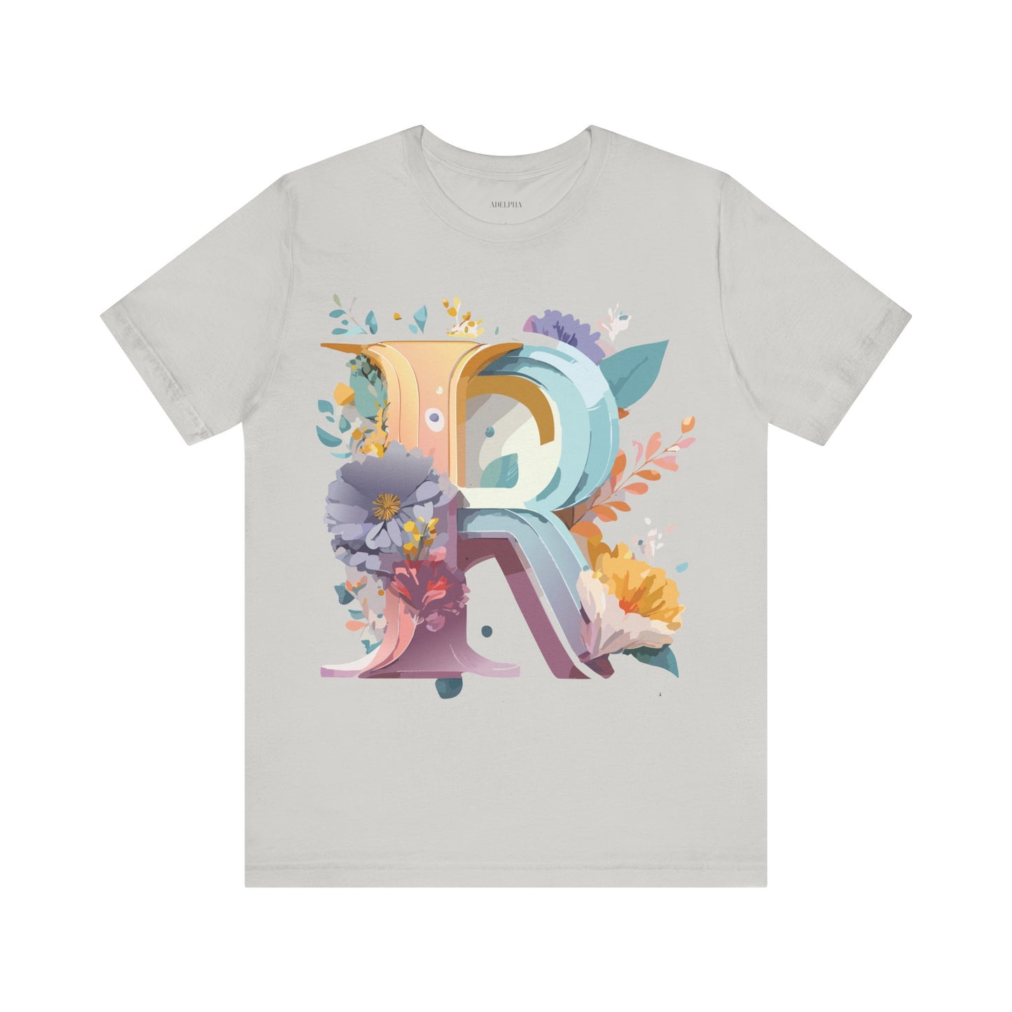 Natural Cotton Tee Shirt - Letters Collection - R Printify