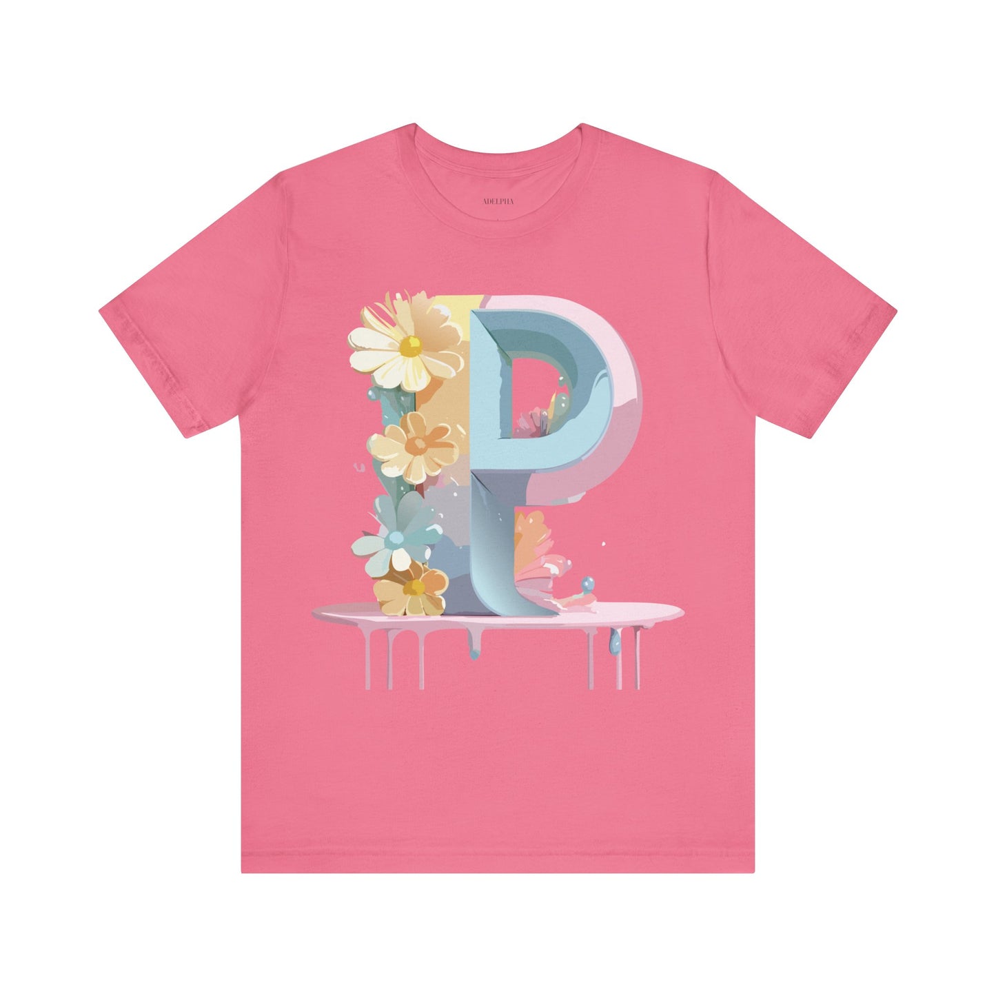 Natural Cotton Tee Shirt - Letters Collection - P Printify