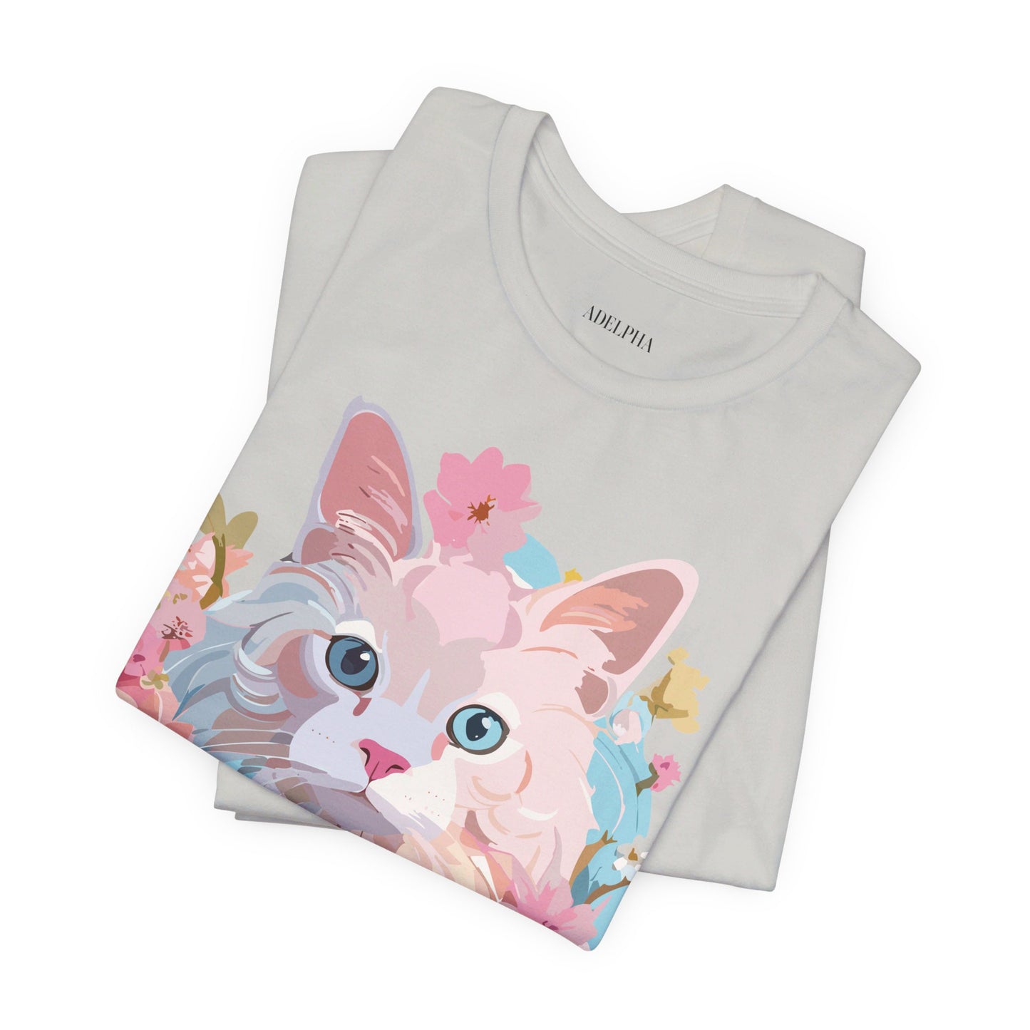 Natural Cotton Tee Shirt with Cat Printify