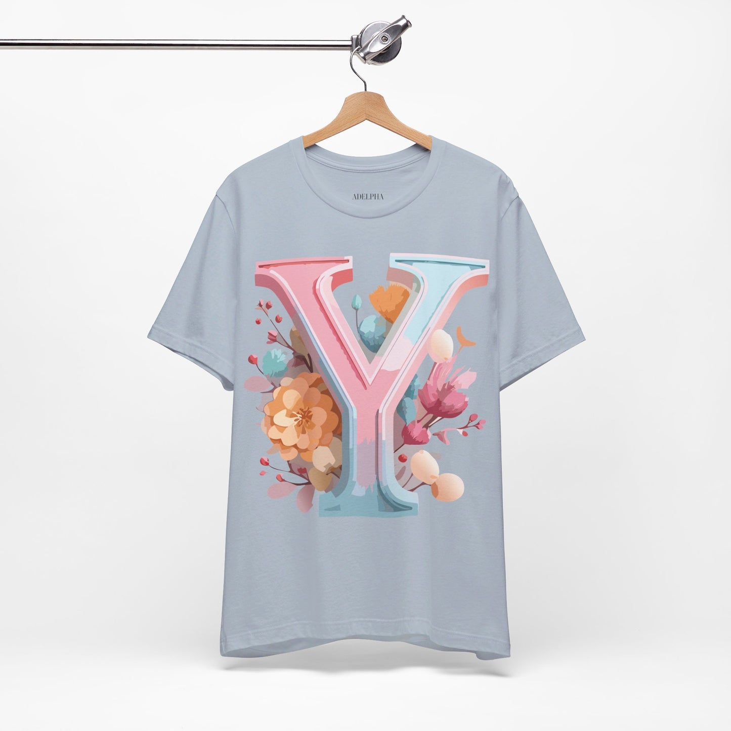 Natural Cotton Tee Shirt - Letters Collection - Y Printify