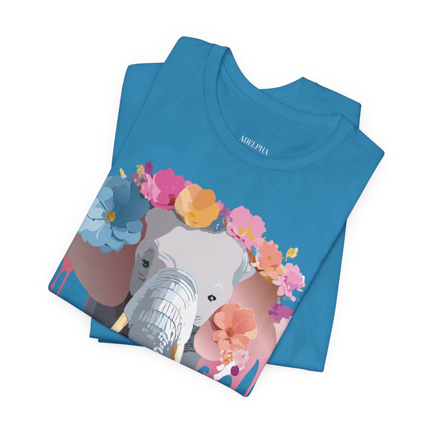 Natural Cotton Tee Shirt with Elephant Printify