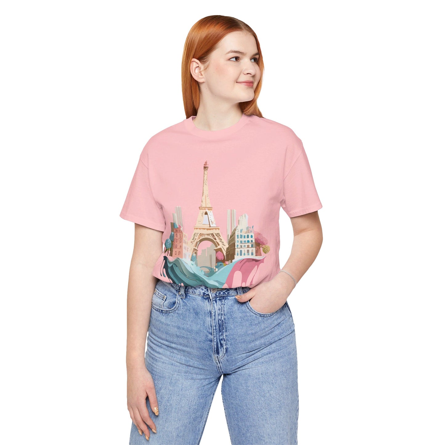 Natural Cotton Tee Shirt - Beautiful Places Collection - Paris Printify