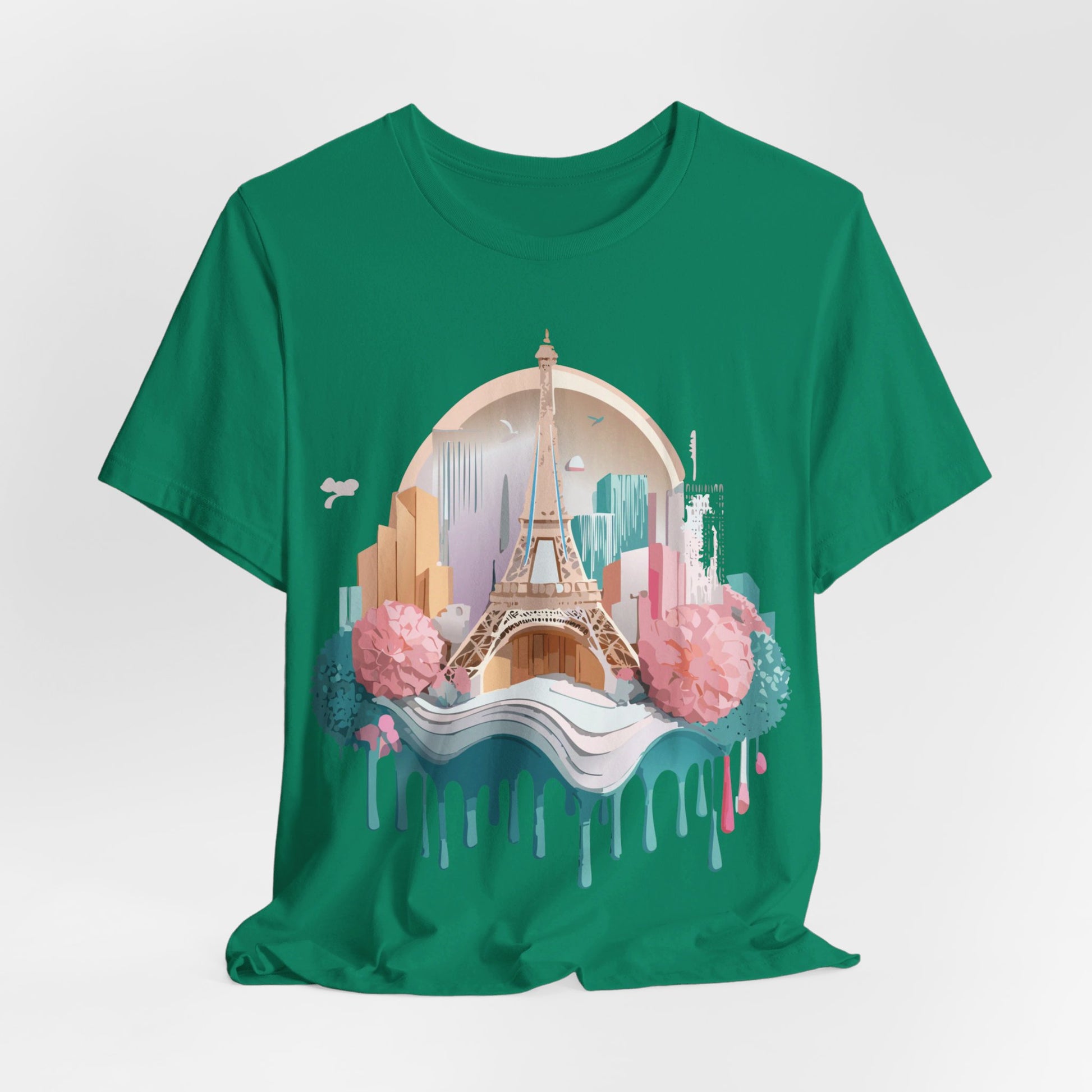Natural Cotton Tee Shirt - Beautiful Places Collection - Paris Printify