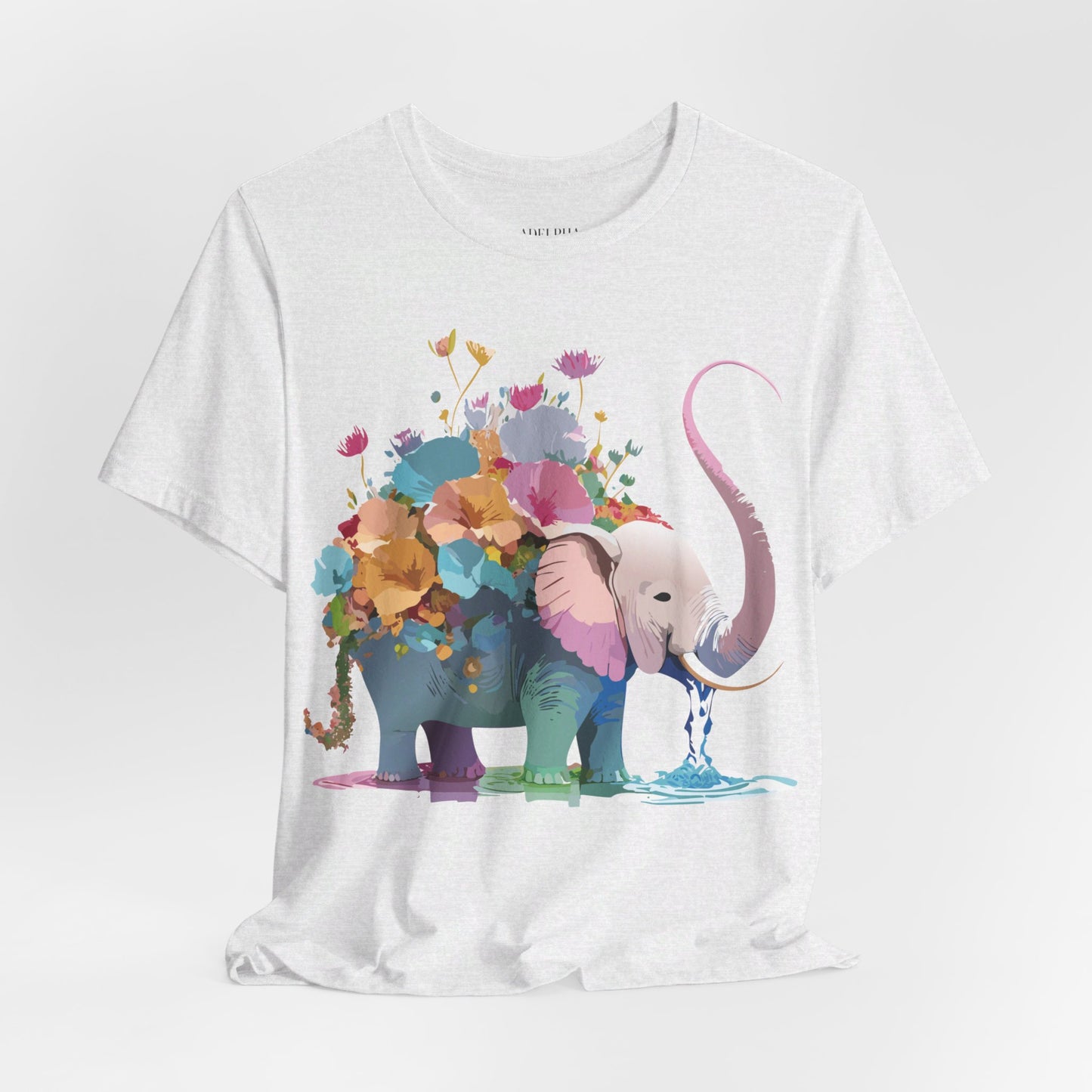 Natural Cotton Tee Shirt with Elephant Printify