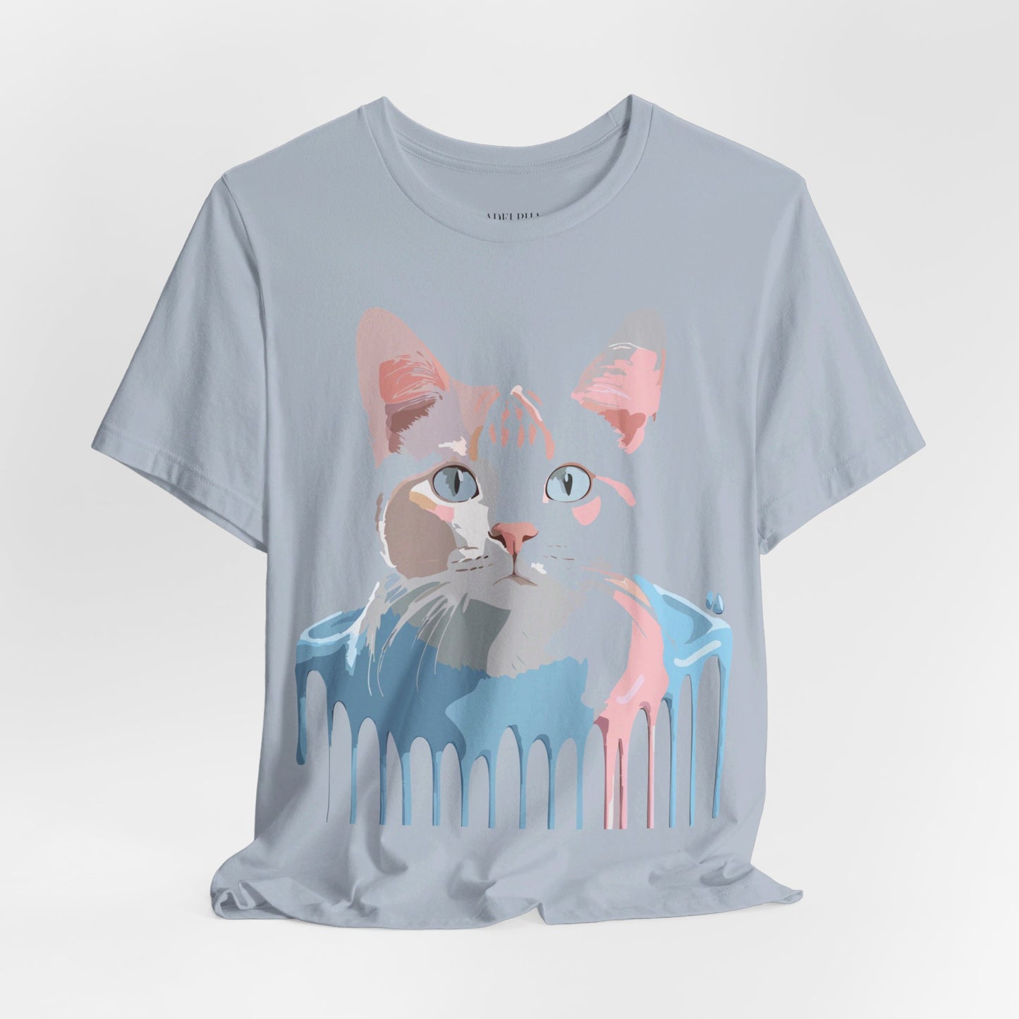 Natural Cotton Tee Shirt with Cat Printify