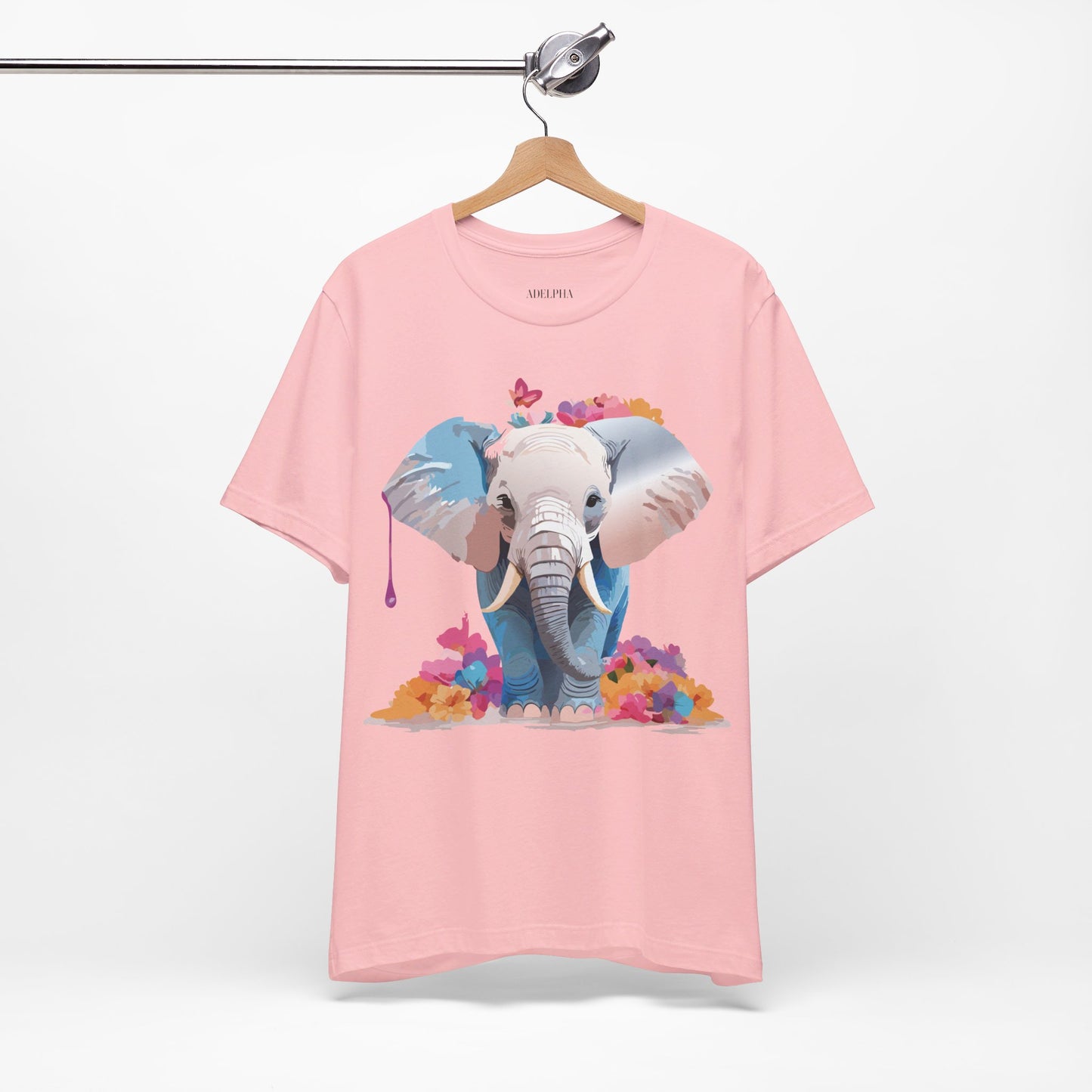 Natural Cotton Tee Shirt with Elephant Printify