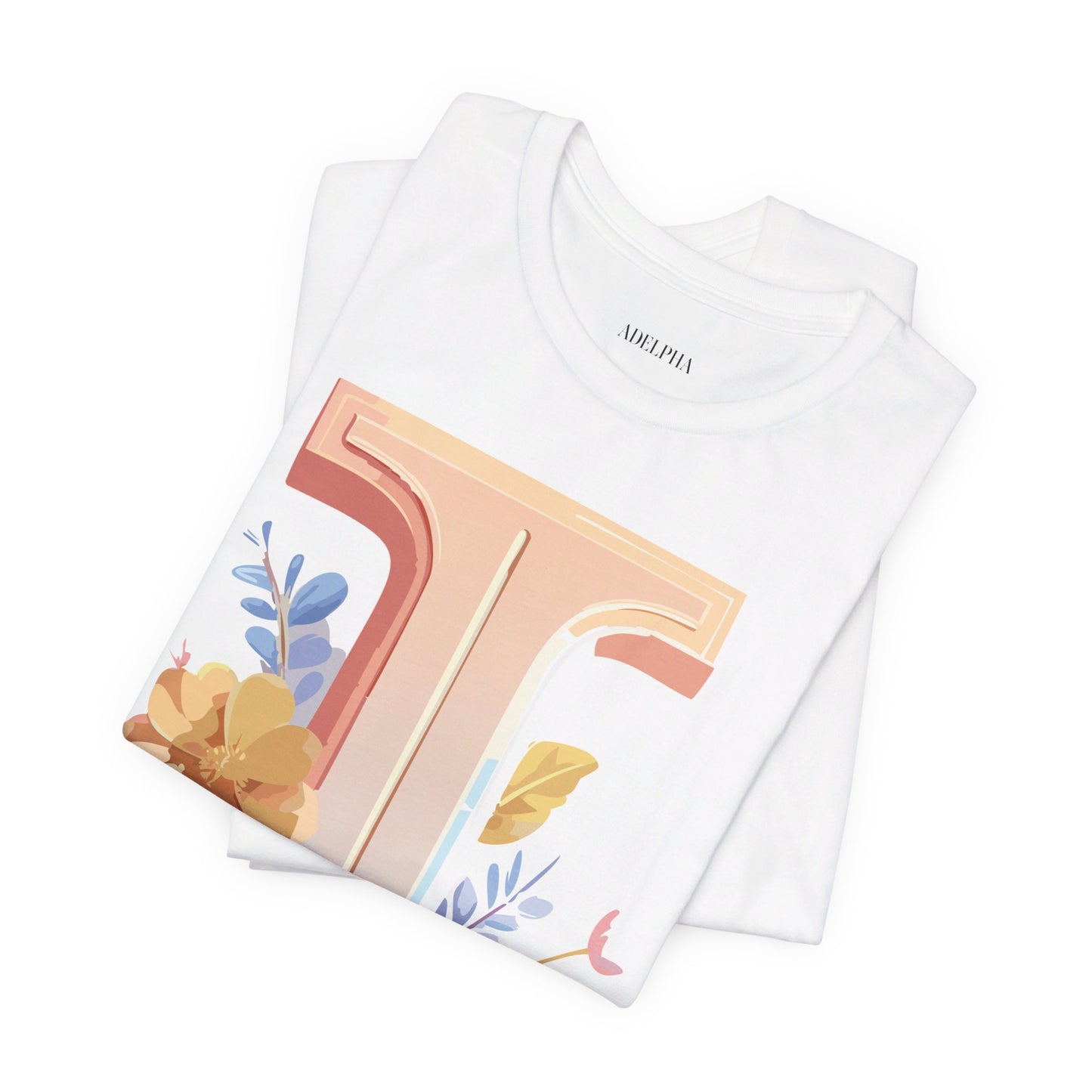 Natural Cotton Tee Shirt - Letters Collection - I Printify