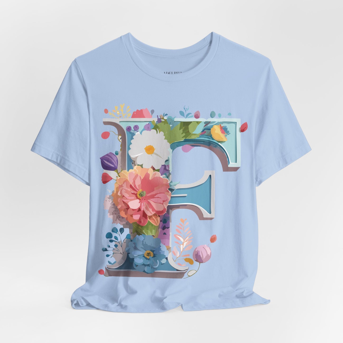 Natural Cotton Tee Shirt - Letters Collection - F Printify