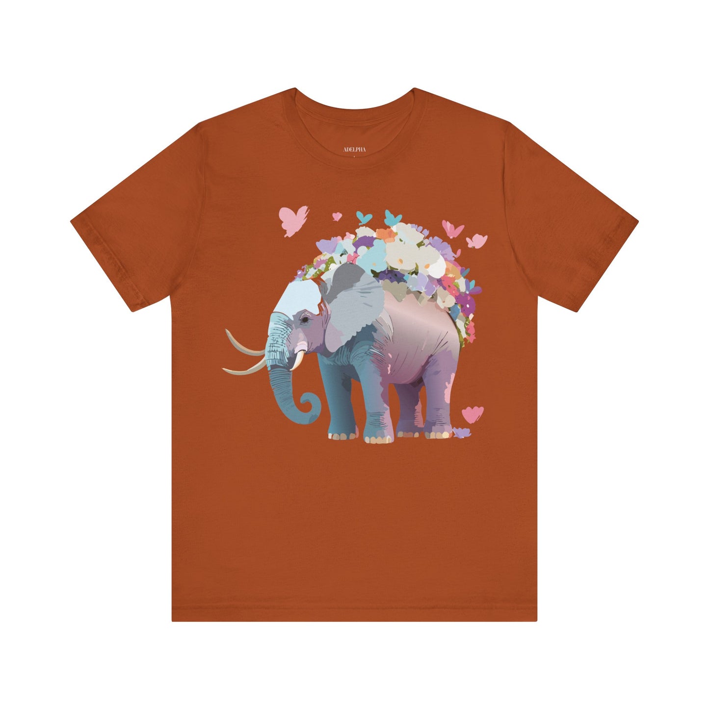Natural Cotton Tee Shirt with Elephant Printify