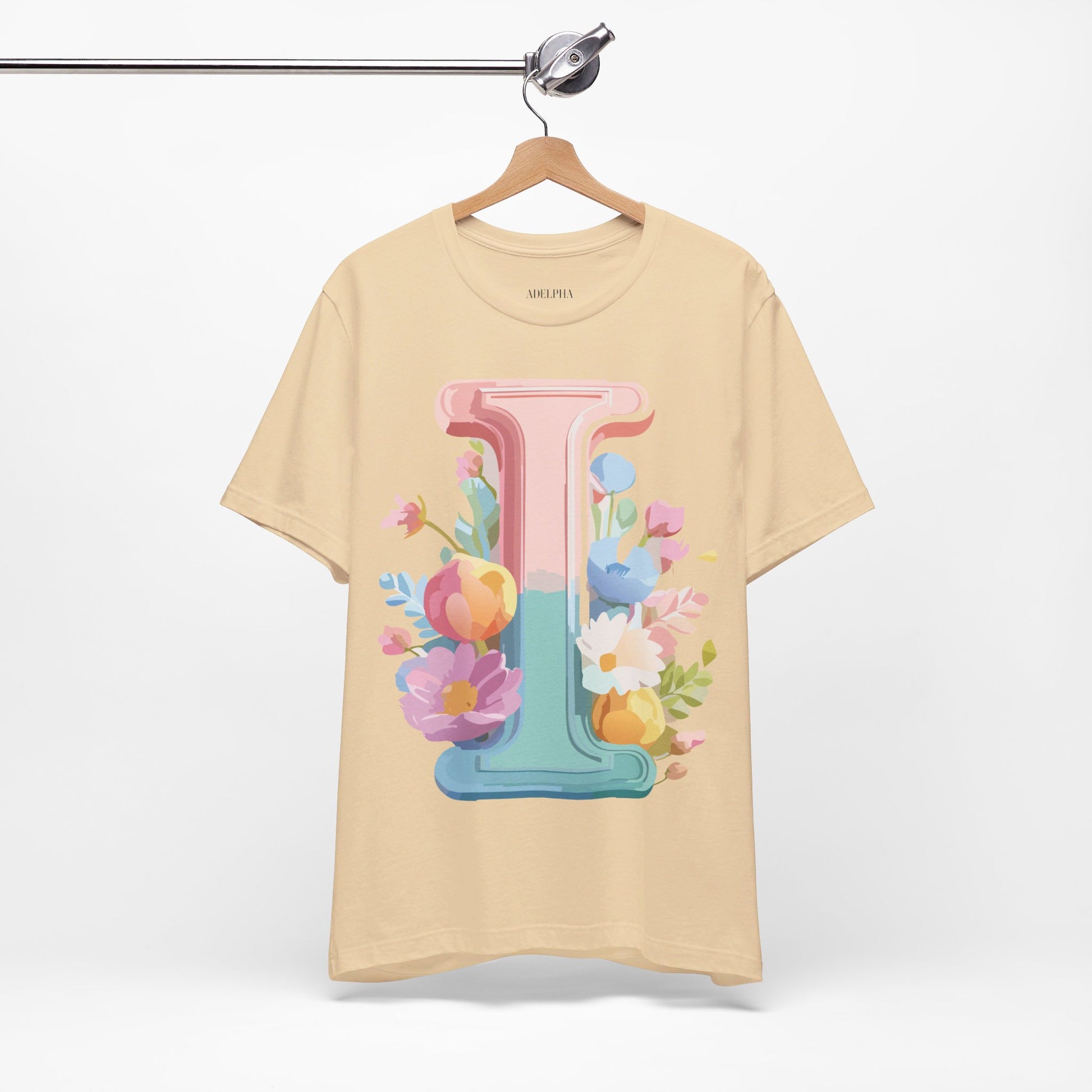 Natural Cotton Tee Shirt - Letters Collection - I Printify