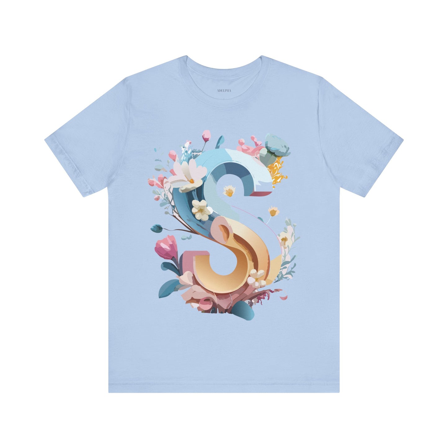 Natural Cotton Tee Shirt - Letters Collection - S Printify